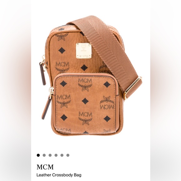 MCM Handbags - MCM Cognac Logo Crossbody Bag obo